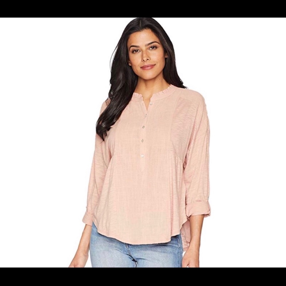 NWT Lucky Brand Long Sleeve Gauze Mix Henley